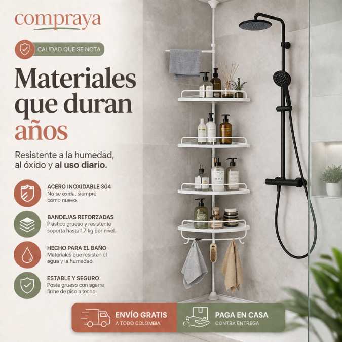 🛁 Organizador Esquinero Ajustable para Baño